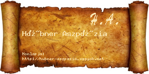 Hübner Aszpázia névjegykártya